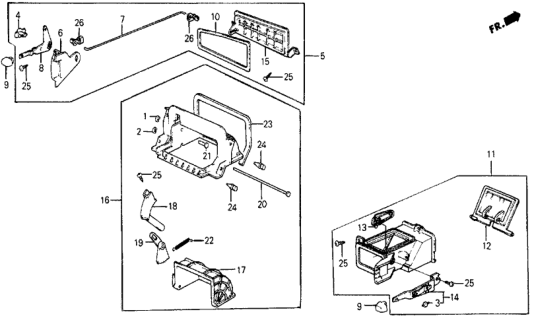 1984 Honda Civic Valve Assy., Assistant Ventilation Diagram for 64440-SB6-670