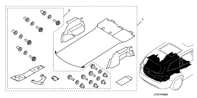 2021 Honda Pilot Cargo Liner Diagram 1