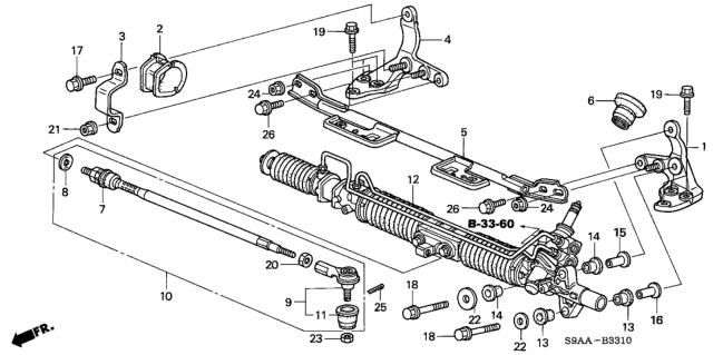 2006 Honda CR-V P.S. Gear Box Diagram