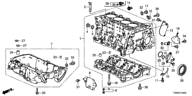 2017 Honda Accord Hybrid Cylinder Block - Oil Pan Diagram