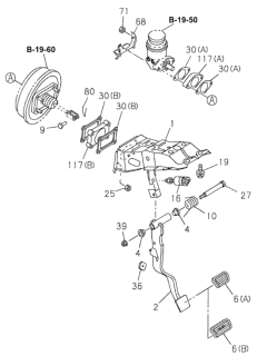 2002 Honda Passport Spring, Return Brake Pedal Diagram for 8-97264-943-0