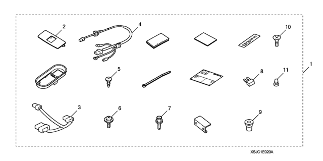 2010 Honda Ridgeline 4 Door RTS KA 5AT Hands Free Link (HFL)Attachment Kit Diagram