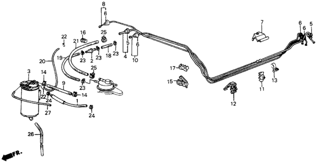 1986 Honda Civic Pipe, Fuel Return Diagram for 17740-SB6-040