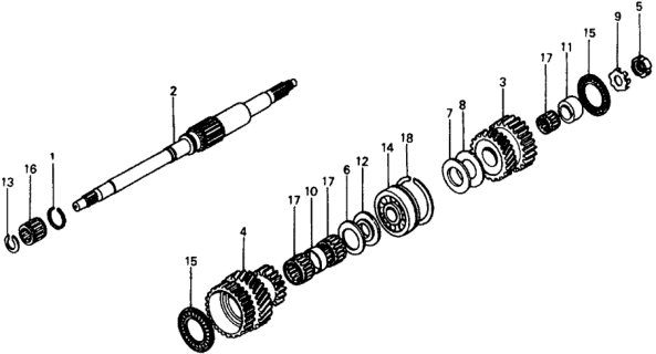 1978 Honda Civic HMT Mainshaft Diagram