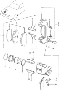 1980 Honda Civic Seal, Piston Diagram for 45218-671-672