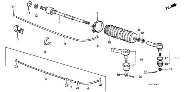 1986 Honda Accord End, Tie Rod (Musashi) Diagram for 53540-SB2-003