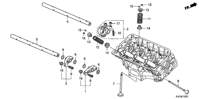 2012 Honda Ridgeline Valve - Rocker Arm (Rear) Diagram