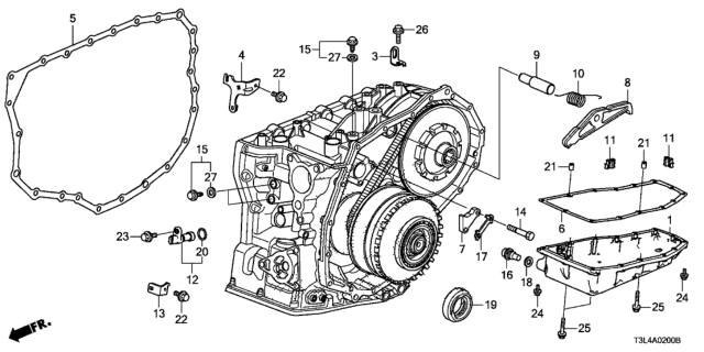 2015 Honda Accord 2 Door EX KL CVT AT Transmission Case Components (CVT) Diagram