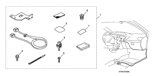 2013 Honda Civic 4 Door HF KL 5AT XM Radio Attachment Diagram