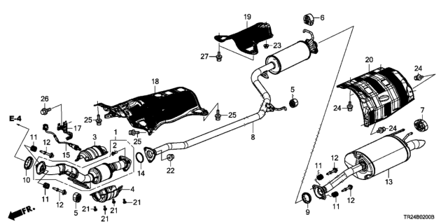 2015 Honda Civic Exhaust Pipe - Muffler Diagram