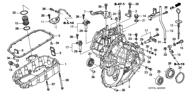 2006 Honda Insight Bolt, Joint Diagram for 25951-RGR-000