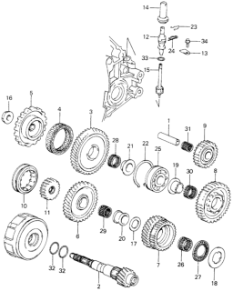 1983 Honda Civic Countershaft Diagram for 23220-PA9-671