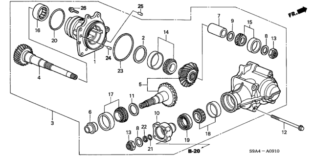 2002 Honda CR-V AT Transfer Diagram