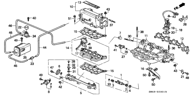 1993 Honda Accord 4 Door EX KA 5MT Intake Manifold Diagram