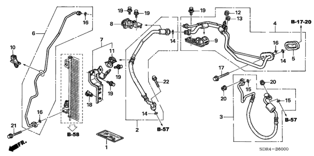 2005 Honda Accord Hybrid A/C Hoses - Pipes Diagram