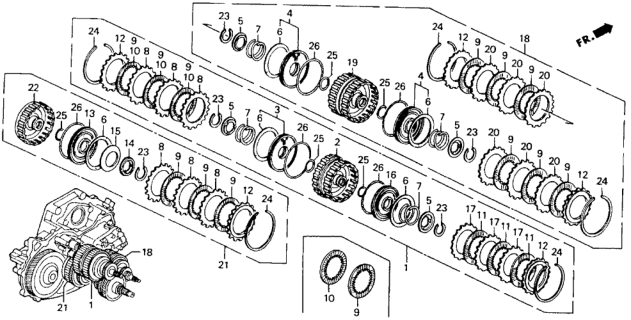 1993 Honda Accord 2 Door LX KA 4AT AT Clutch Diagram