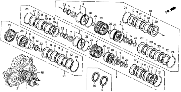 1991 Honda Accord AT Clutch Diagram