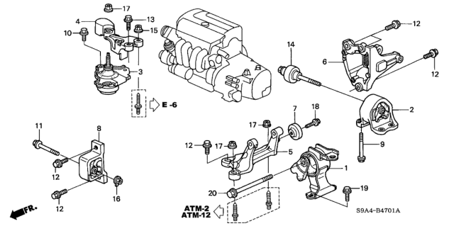 2003 Honda CR-V Engine Mounts Diagram