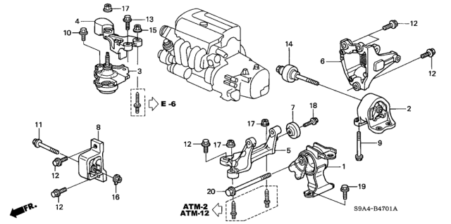 2005 Honda CR-V Engine Mounts Diagram