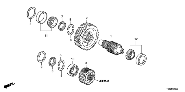 2017 Honda Civic AT Final Drive Shaft Diagram