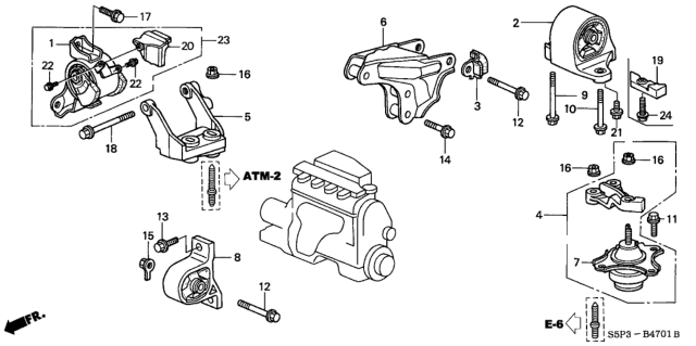 2002 Honda Civic Engine Mounts Diagram