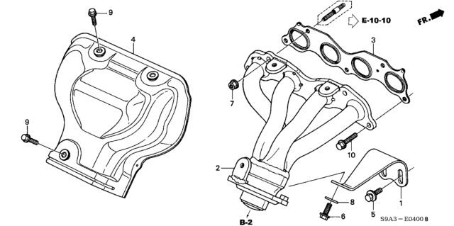 2004 Honda CR-V Stay, Exhuast Manifold Diagram for 11942-PPA-000