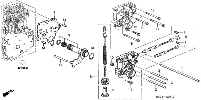 2004 Honda Pilot 5 Door EXL (RES) KA 5AT AT Regulator Body Diagram