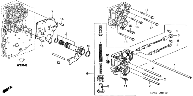 2005 Honda Pilot AT Regulator Body Diagram