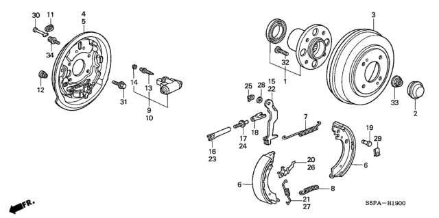 2005 Honda Civic Plate, Left Rear Brake Back Diagram for 43120-S5D-A02