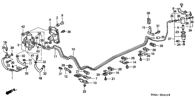 2000 Honda Civic Fuel Pipe (CNG) Diagram