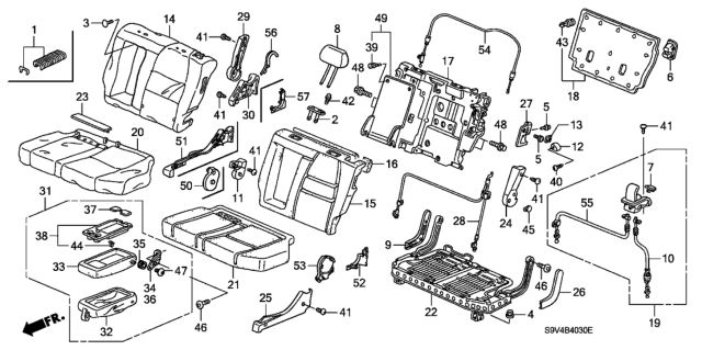 2007 Honda Pilot Bolt (6X12.6) Diagram for 91906-S3V-A11