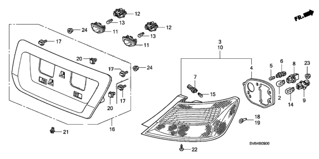 2011 Honda Civic Taillight - License Light Diagram