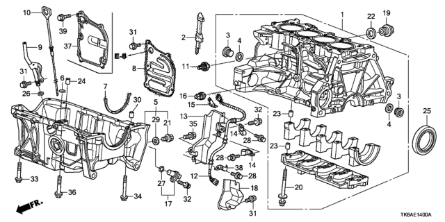 2013 Honda Fit Cylinder Block - Oil Pan Diagram