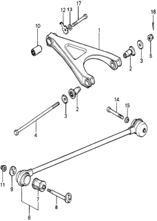 1981 Honda Accord Bolt, Radius Rod Adjusting Diagram for 52385-671-020