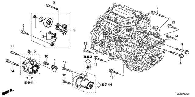2015 Honda Accord Auto Tensioner (V6) Diagram