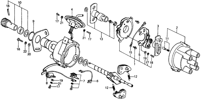 1977 Honda Civic Cam Set Diagram for 30117-657-811