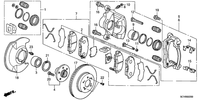 2011 Honda Element Front Brake (Disk) Diagram