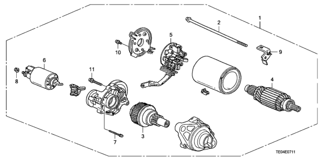2008 Honda Accord 2 Door EXL-V6 (NAVIGATION) KA 6MT Starter Motor (Mitsuba) (V6) Diagram