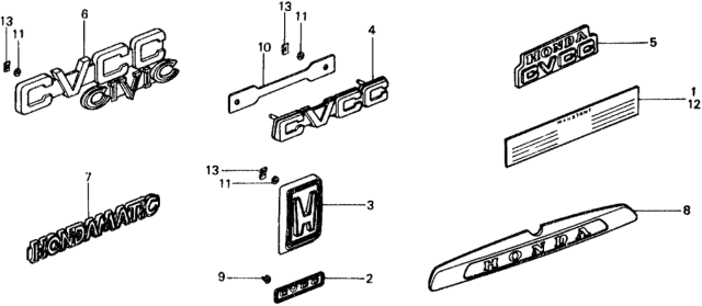 1975 Honda Civic Label, Tire Pressure Caution Diagram for 87515-663-670