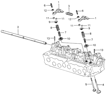 1980 Honda Civic 3 Door ** (1500) KA HMT Valve - Rocker Arm Diagram
