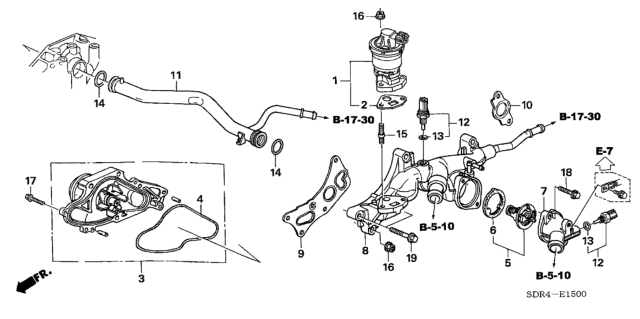 2005 Honda Accord Hybrid Pipe, Connecting Diagram for 19505-RCJ-A00