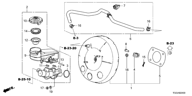 2021 Honda Civic Set,Reservoir (MT Diagram for 46661-TBA-A10