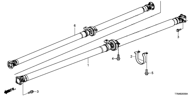 2019 Honda HR-V Shaft Assembly, Propeller Diagram for 40100-T7X-A01