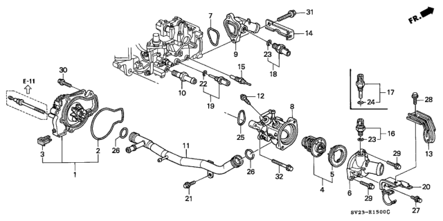 1994 Honda Accord Water Pump - Sensor Diagram