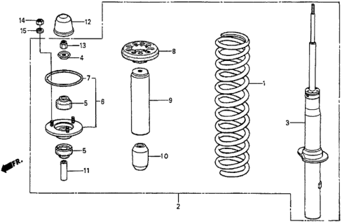 1983 Honda Prelude Base, Front Fork Mounting (Tokiko) Diagram for 51675-SB0-003