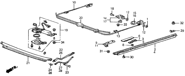 1987 Honda Prelude 2 Door SI KA 4AT Sunroof Motor Diagram