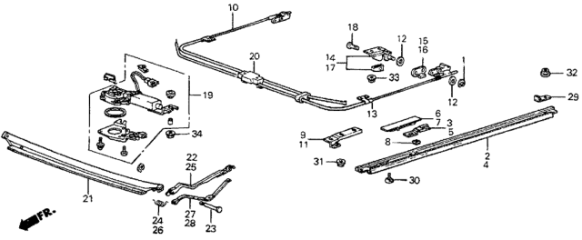 1985 Honda Prelude Cable (Outer) Diagram for 71965-SB0-921