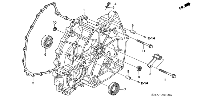 2004 Honda Insight AT Flywheel Case Diagram