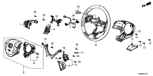 2012 Honda Civic Module, Driver (Graphite Black) Diagram for 77810-TR0-A90ZA