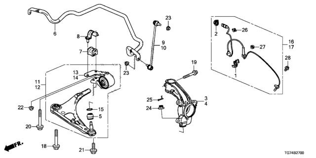 2016 Honda Pilot Nut, Flange (14MM) Diagram for 90213-S5A-003